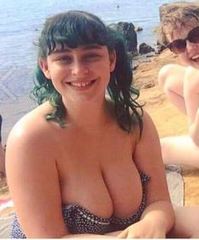 cleavage by the beach