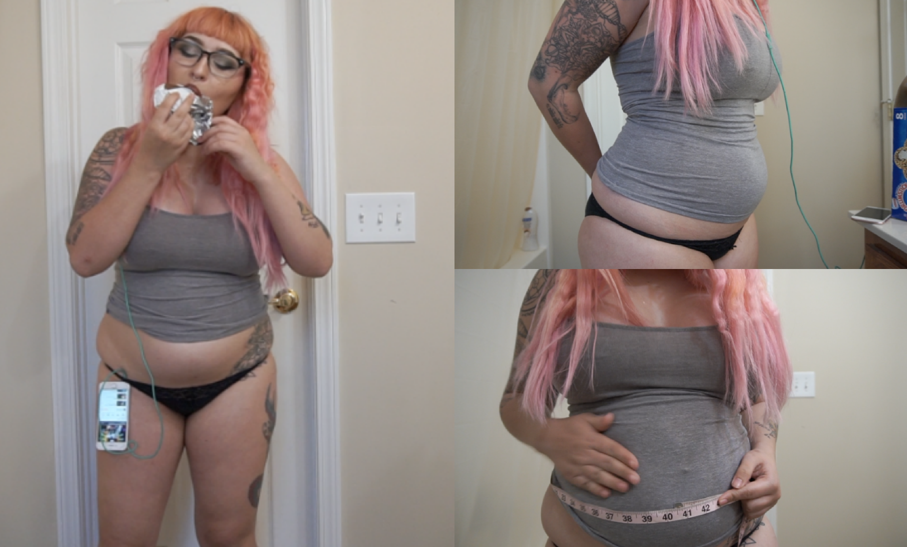 Fat Belly Full of Ice Cream - Video Clips - Stuffing/Eating - Curvage