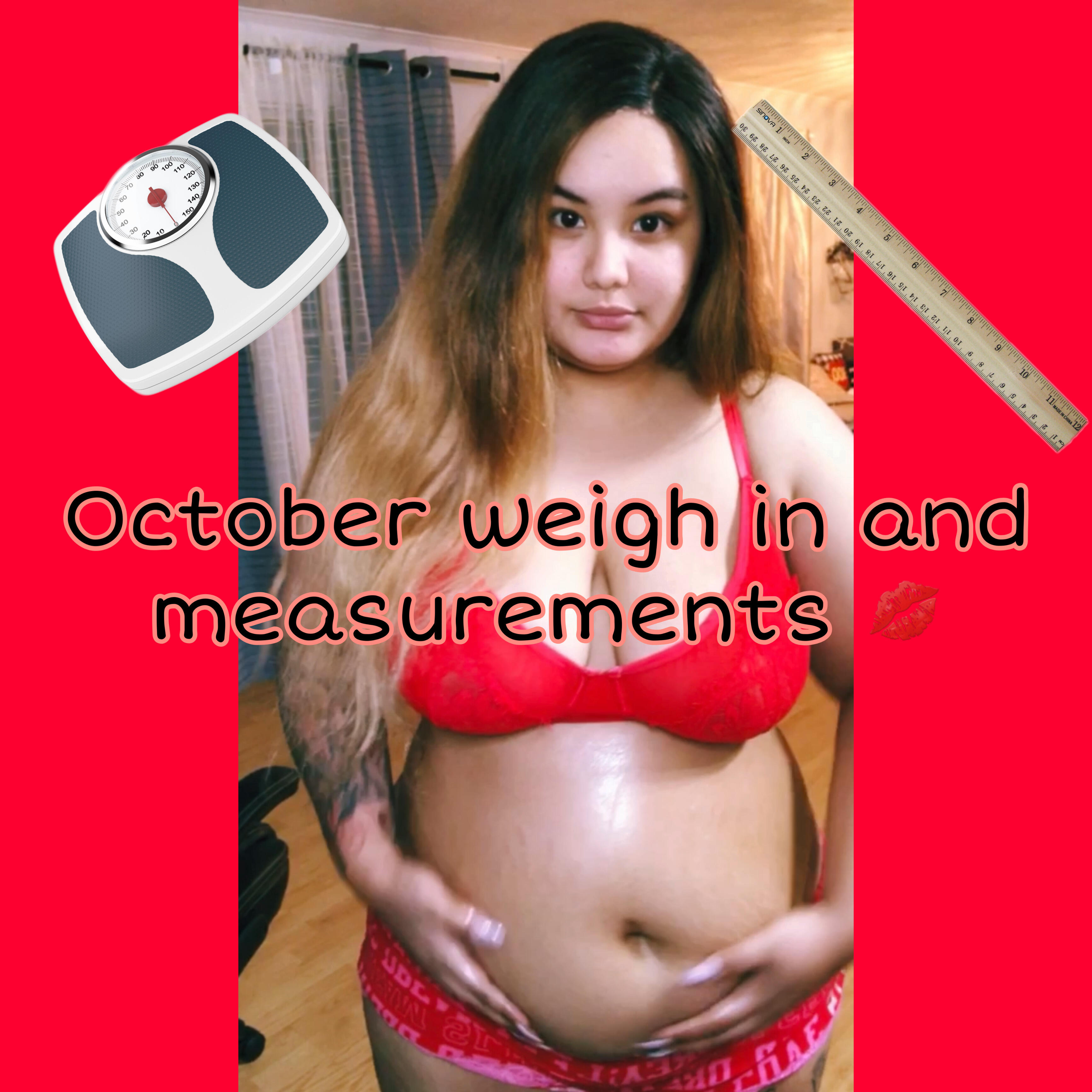 October weigh in and measurements 💋 - Video Clips - Weight Gain - feeder/ feedee - Curvage