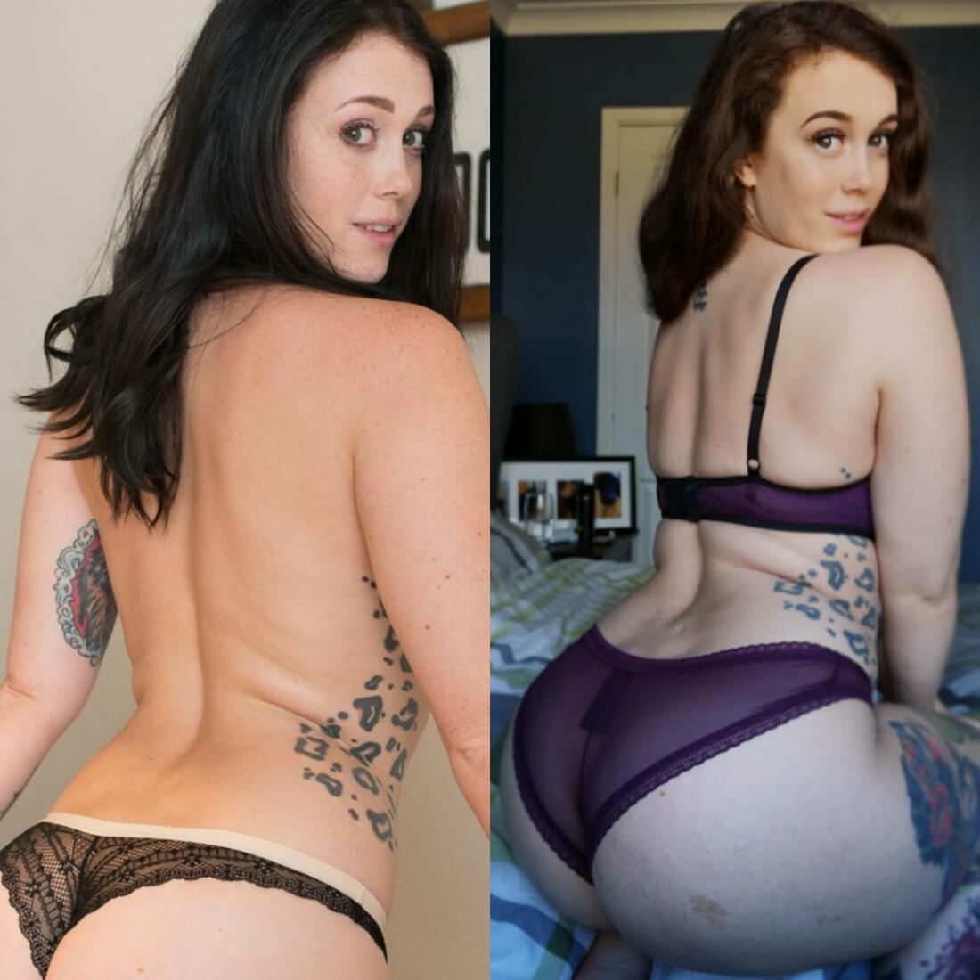 She's an ex suicide girl and she gained a couple of pounds through the...