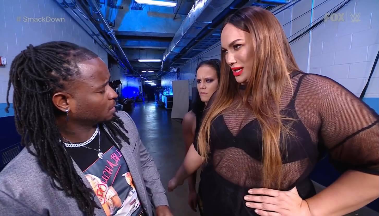 Nia Jax randomly showing on Smackdown showing some see through skin. 