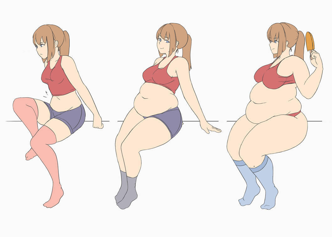 Weight gain progression аниме