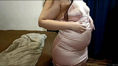 Round and Bloated in Tight Pink Dress #2