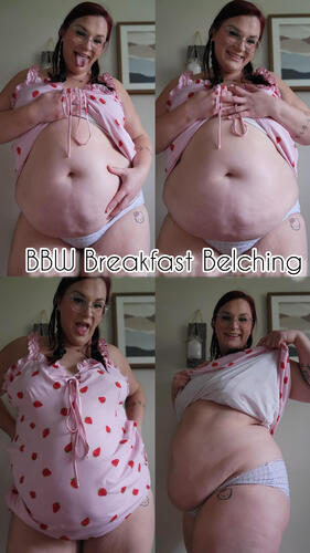 BBW Feedee Bleching & Stuffing her belly