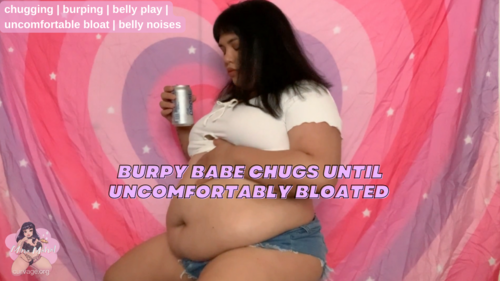 Burpy Babe Chugs Until Uncomfortably Bloated