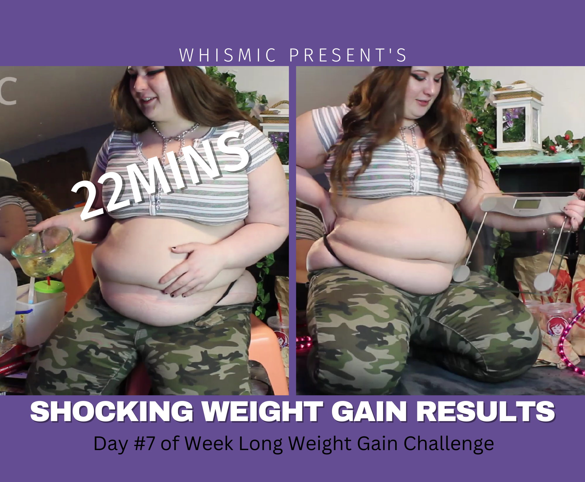 Shocking WEIGHT GAIN Results from RAPID Weight Gain Challenge - Video Clips  - Weight Gain - feeder/feedee - Curvage