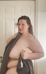 BBW after shower big belly towel tease