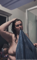 BBW after shower big belly towel tease