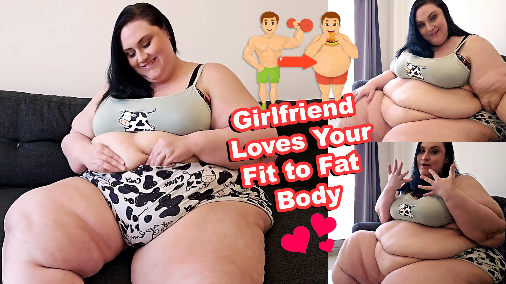 GF Loves Your Fit to Fat Body - Video Clips - Weight Gain - feeder/feedee -  Curvage