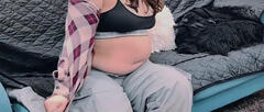 Nicole's Full Belly Resting on the Couch and Jiggling while Overstuffed 🥵