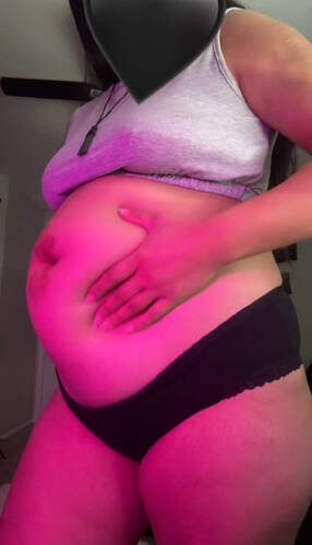 Soda chug makes huge belly!