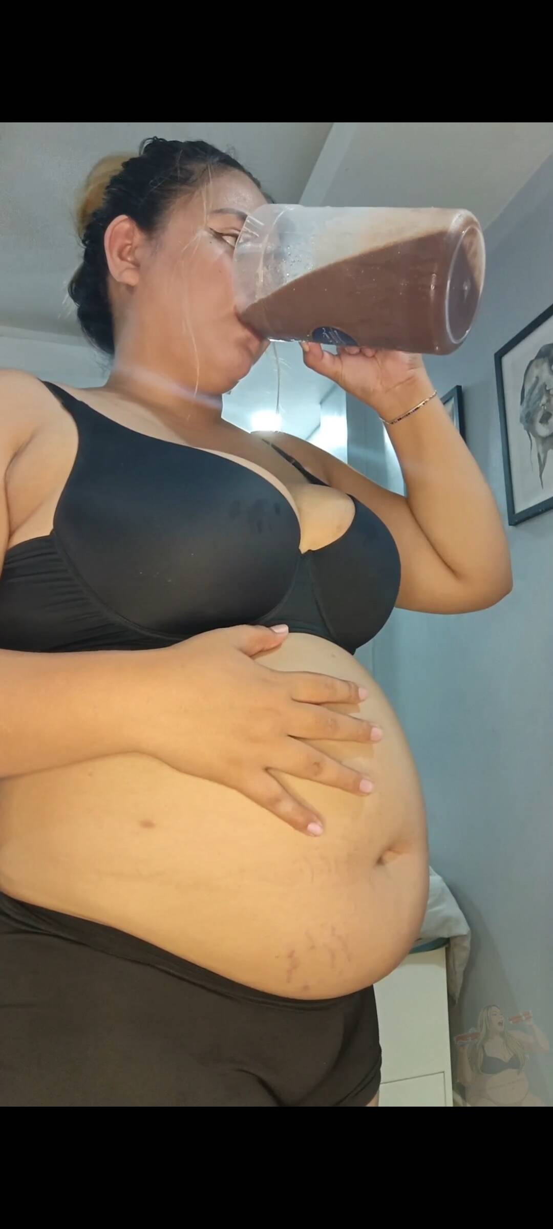 Preview for ✨ Gainer Shake Series • Day 2 | Looking so pregnant  ( Belly lotion massage fingerfucking)